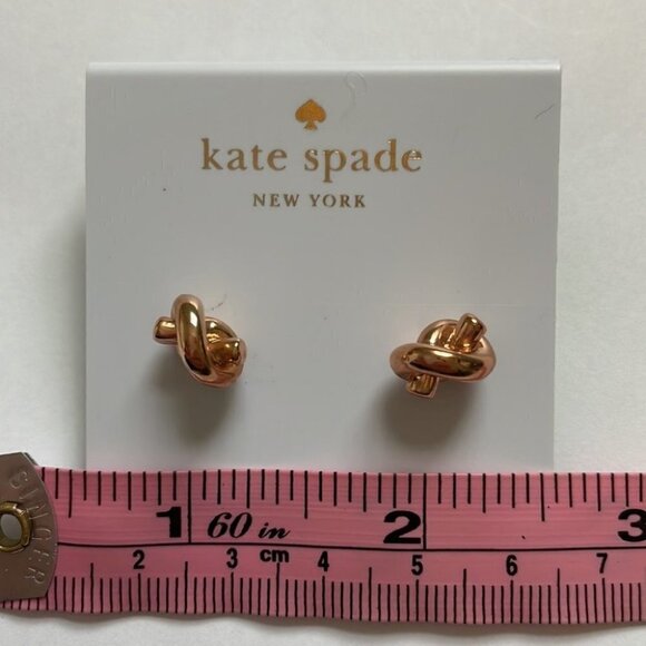 Kate Spade Sailor Knot Stud Earrings Rose Gold - Picture 5 of 7